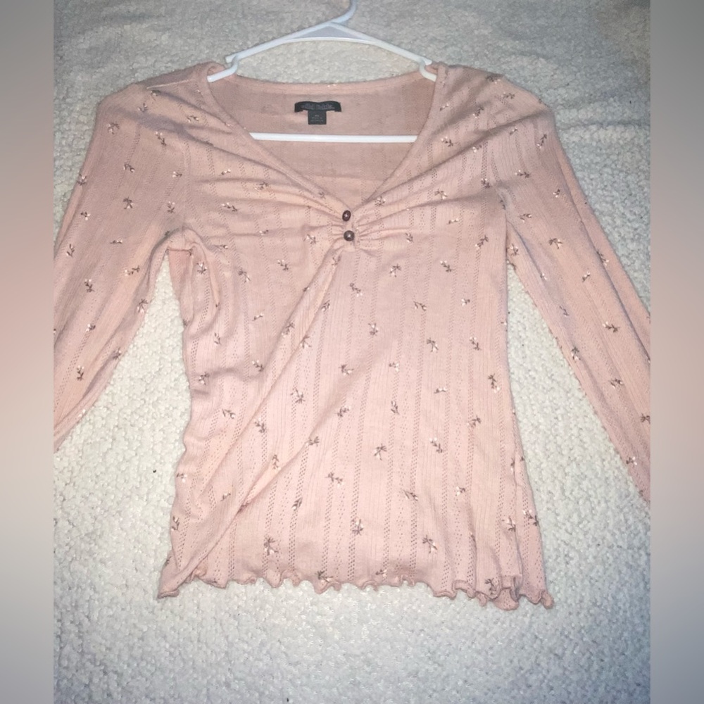 Pink long sleeve with floral print